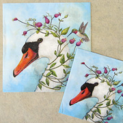 Iris and Stanley Napkins by Vicki Sawyer from The Fat Finch Boutique for Bird Lovers