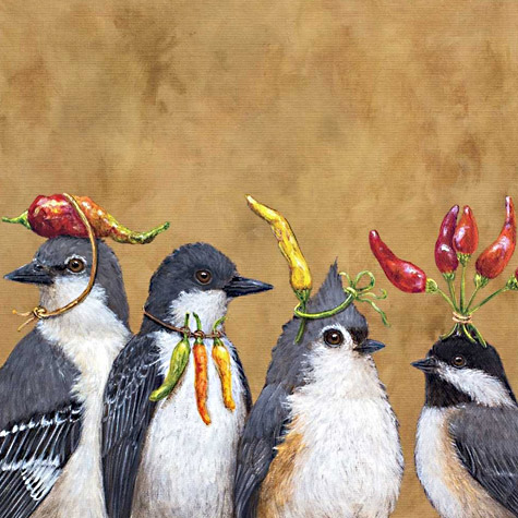 Vicki Sawyer Spice It Up Napkins from The Fat Finch Boutique for Bird Lovers