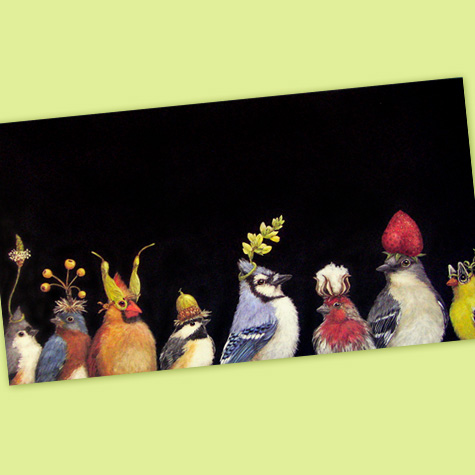 The Fat Finch Boutique for Bird Lovers | Songbirds in Hats Paper Placemats or Serving Papers