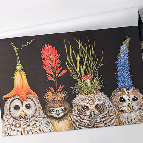 The Fat Finch Boutique for Bird Lovers | Baby Owls in Hats Paper Coasters