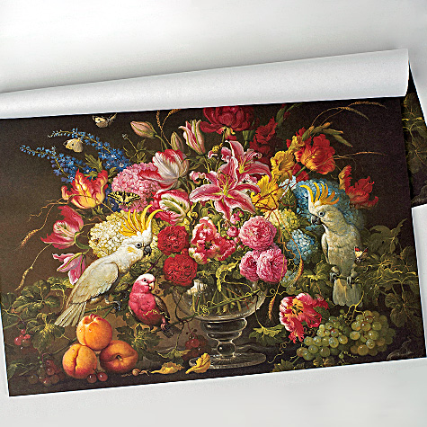 Birds and Flowers Paper Placemats by Yana Movchan from The Fat Finch Boutique for Bird Lovers