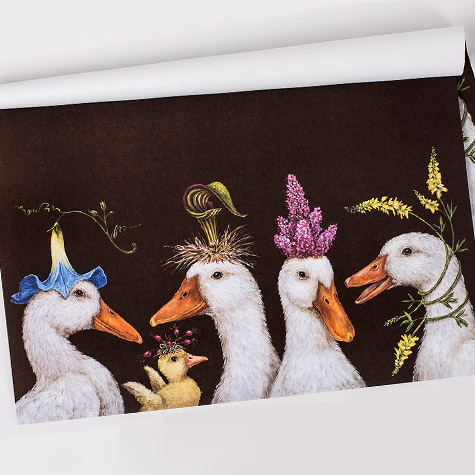 Ducks Wearing Hats Paper Placemats by Vicki Sawyer from The Fat Finch Boutique for Bird Lovers