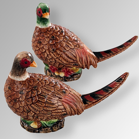 Ceramic Pheasants Salt and Pepper Set from the The Fat Finch Boutique for Bird Lovers