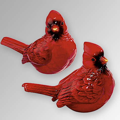 Ceramic Cardinals Salt and Pepper Set from the The Fat Finch Boutique for Bird Lovers