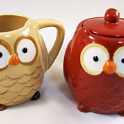 The Fat Finch Boutique for Bird Lovers | Owl Sugar and Creamer Set