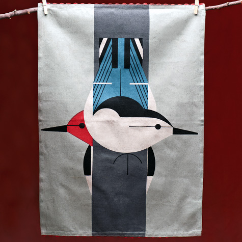 The Fat Finch Boutique for Bird Lovers | Charley Harper Upside Downside Kitchen Towel