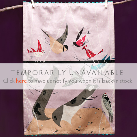 The Fat Finch Boutique for Bird Lovers | Charley Harper Upside Downside Kitchen Towel