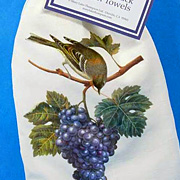 The Fat Finch Boutique for Bird Lovers | Bird Bird on Grapes Kitchen Towel | Mary Lake Thompson