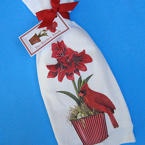 The Fat Finch Boutique for Bird Lovers | Mary Lake Thompson Cardinal Flour Sack Kitchen Towel