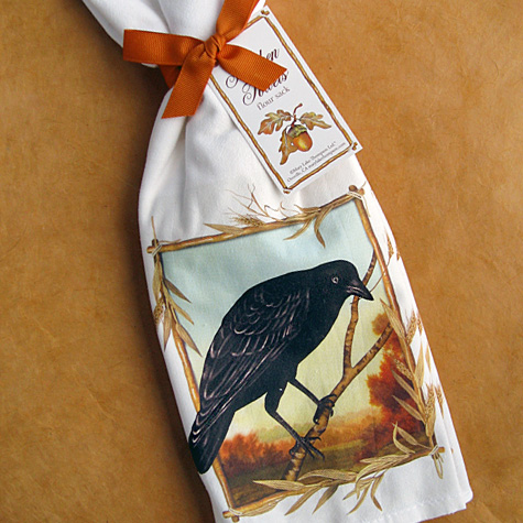 The Fat Finch Boutique for Bird Lovers | Mary Lake Thompson Raven Flour Sack Kitchen Towel