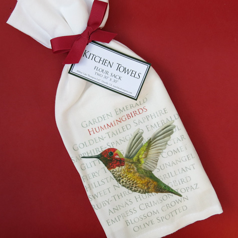 The Fat Finch Boutique for Bird Lovers | Hummingbird Flour Sack Towels by Mary Lake Thompson