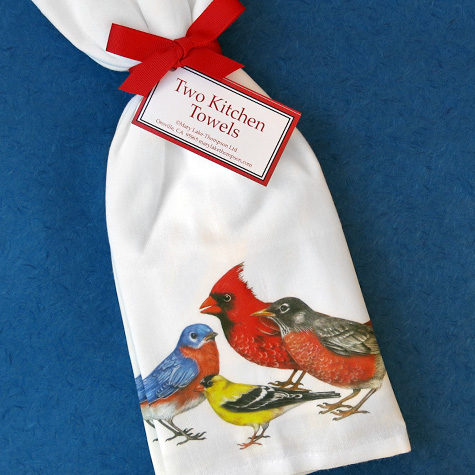 The Fat Finch Boutique for Bird Lovers | Songbirds Flour Sack Towels by Mary Lake Thompson