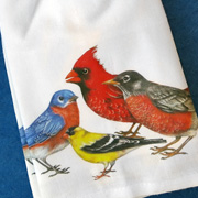 Songbirds Kitchen Towel by Mary Lake Thompson from The Fat Finch Boutique for Bird Lovers