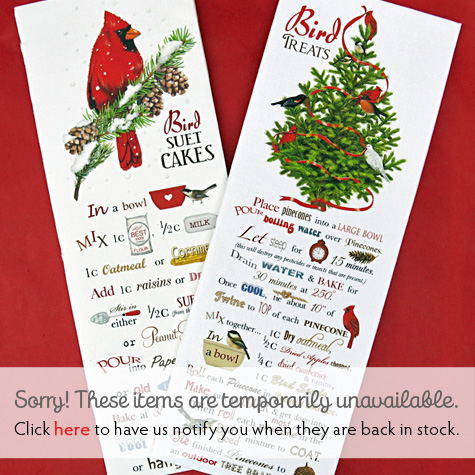 The Fat Finch Boutique for Bird Lovers | Bird Treat Recipe Flour Sack Towels by Mary Lake Thompson