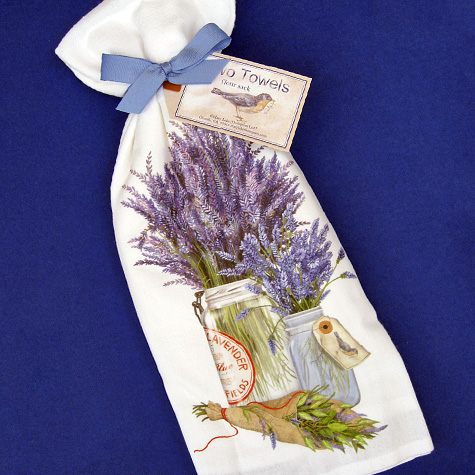 The Fat Finch Boutique for Bird Lovers | Lavendar Fields Flour Sack Towels by Mary Lake Thompson