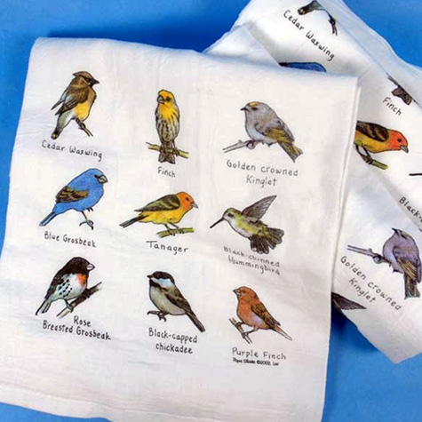 The Fat Finch Boutique for Bird Lovers | Birds Flour Sack Kitchen Towel