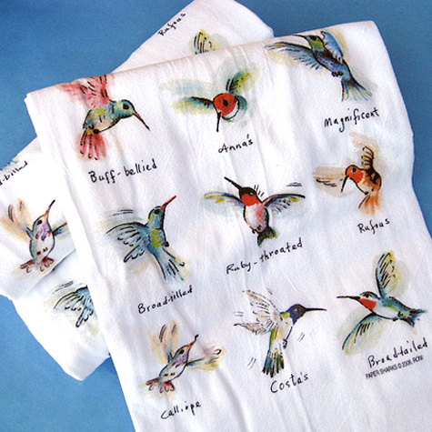 The Fat Finch Boutique for Bird Lovers | Hummingbirds Flour Sack Kitchen Towel
