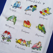 The Fat Finch Boutique for Bird Lovers | Lovebirds Flour Sack Kitchen Towel