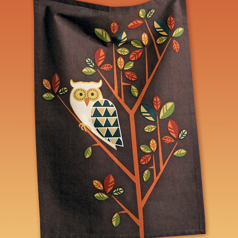 Oakley Owl Dishtowel from The Fat Finch Boutique for Bird Lovers